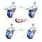 Service Caster 3.5 Inch Blue Polyurethane Swivel 1/2 Inch Stem Caster Total Lock Brake SCC, 2PK TSTTL20S3514-PPUB-BLUE-121315-2-S-2 - alternate 3